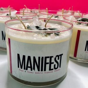 "MANIFEST" Sage & Crystal Infused Candle